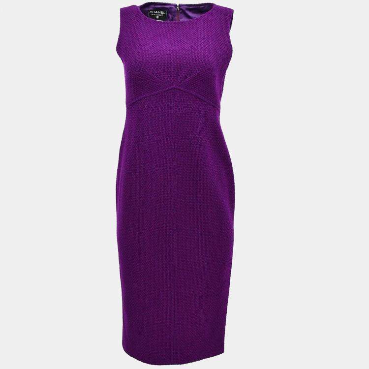 Pre Owned Chanel Setup Suit Jacket Dress Purple 95A #38