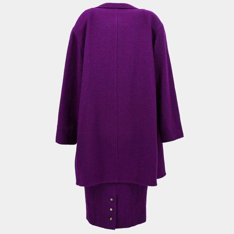 Pre Owned Chanel Setup Suit Jacket Dress Purple 95A #38