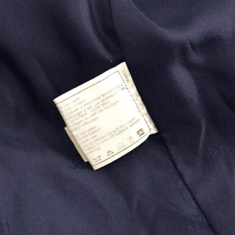 Pre Owned Chanel Single Breasted Jacket Navy 