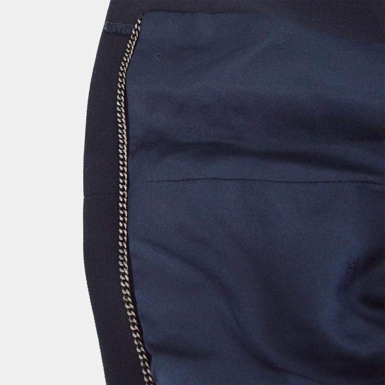 Pre Owned Chanel Single Breasted Jacket Navy 
