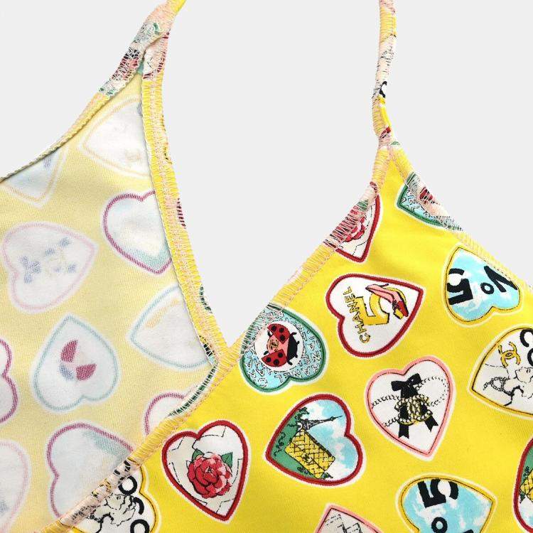 Pre Owned Chanel Sleeveless Top Camisole Yellow 