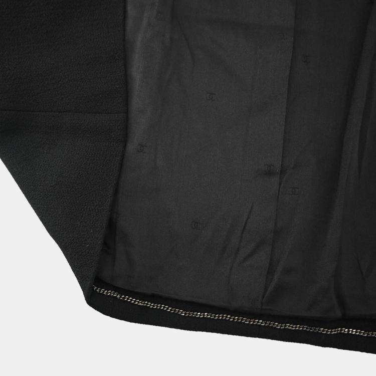 Pre Owned Chanel Single Breasted Jacket Black 
