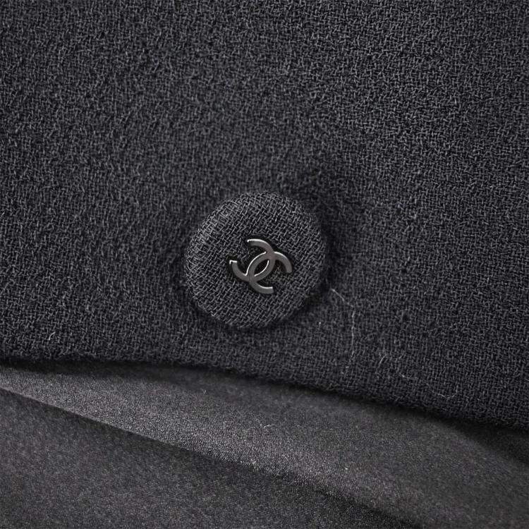 Pre Owned Chanel Single Breasted Jacket Black 
