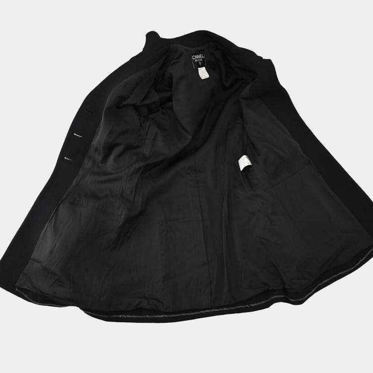 Pre Owned Chanel Single Breasted Jacket Black 
