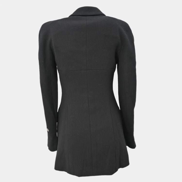 Pre Owned Chanel Single Breasted Jacket Black 