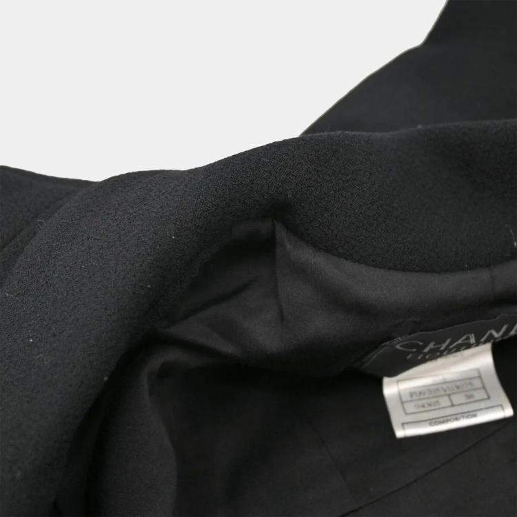 Pre Owned Chanel Single Breasted Jacket Black 