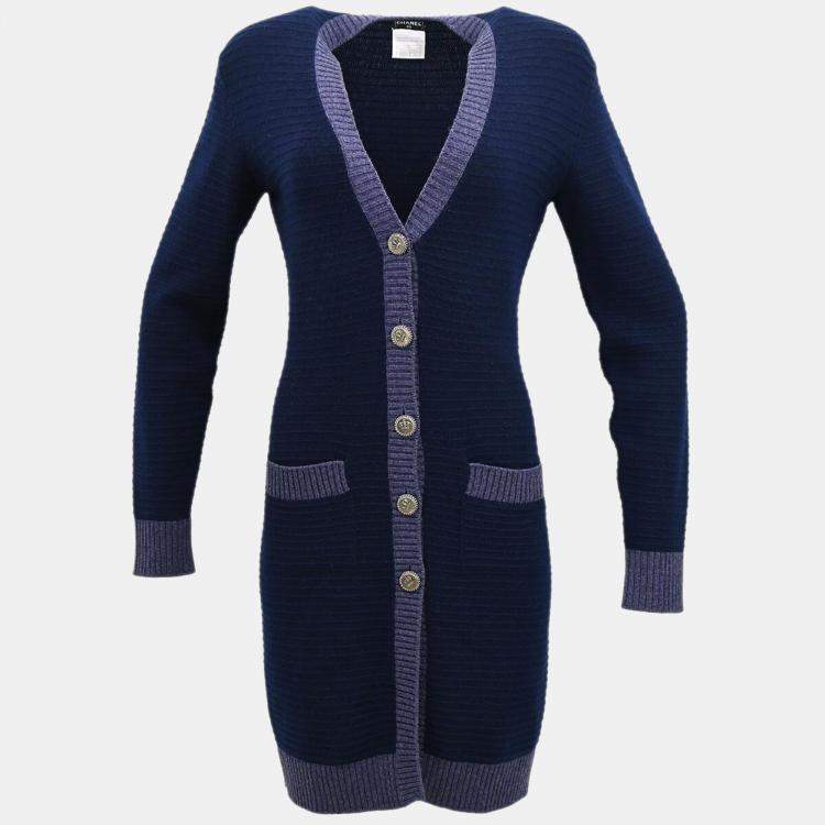 Pre Owned Chanel Cardigan Navy Blue