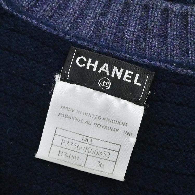 Pre Owned Chanel Cardigan Navy Blue