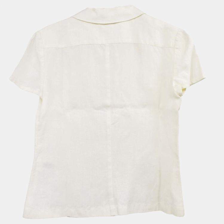 Pre Owned Chanel Short Sleeve Shirt White 