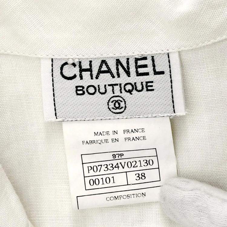 Pre Owned Chanel Short Sleeve Shirt White 