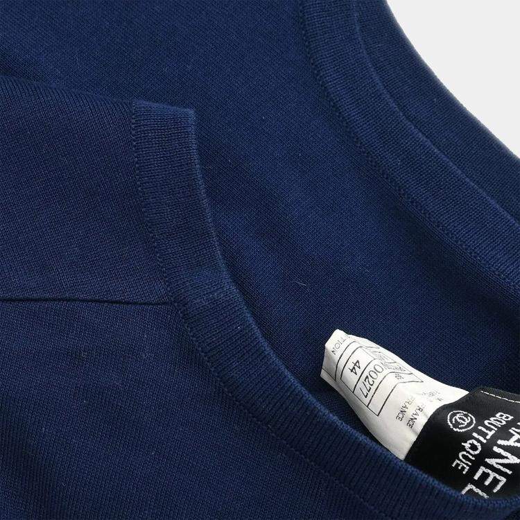 Pre Owned Chanel Ensemble Cardigan Top Navy 