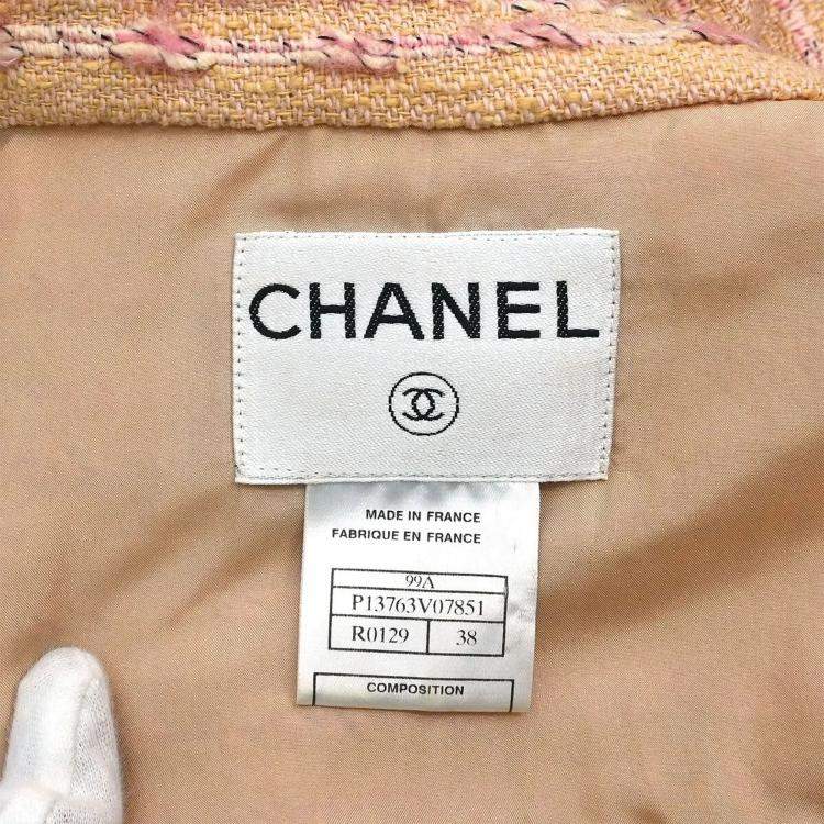 Pre Owned Chanel Single Breasted Jacket Pink 