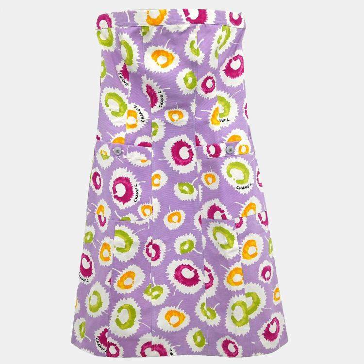 Pre Owned Chanel Setup Suit Jacket Sleeveless Camisole Dress Purple #38