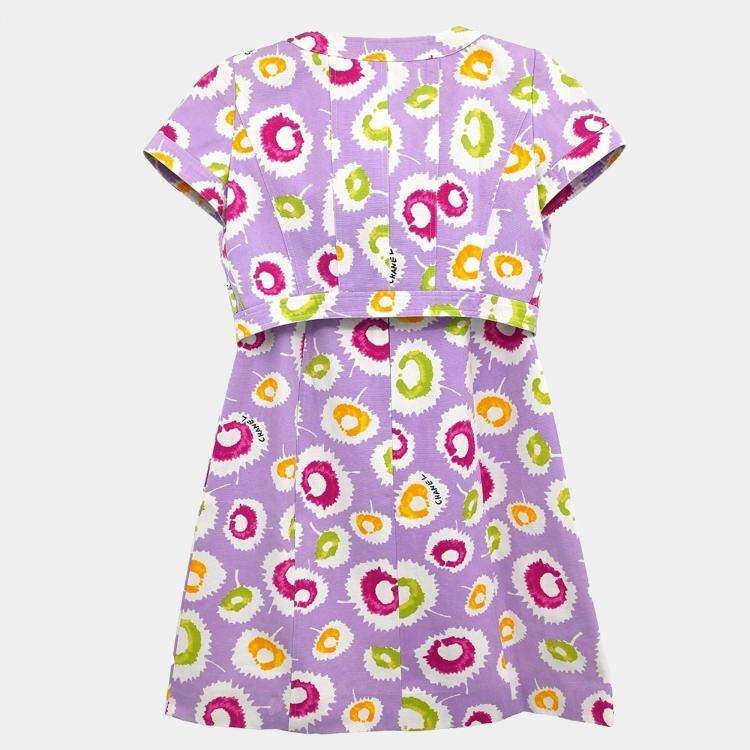 Pre Owned Chanel Setup Suit Jacket Sleeveless Camisole Dress Purple #38