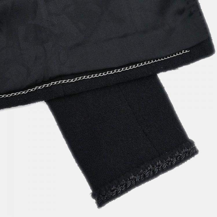 Pre Owned Chanel Single Breasted Collarless Jacket Black #38