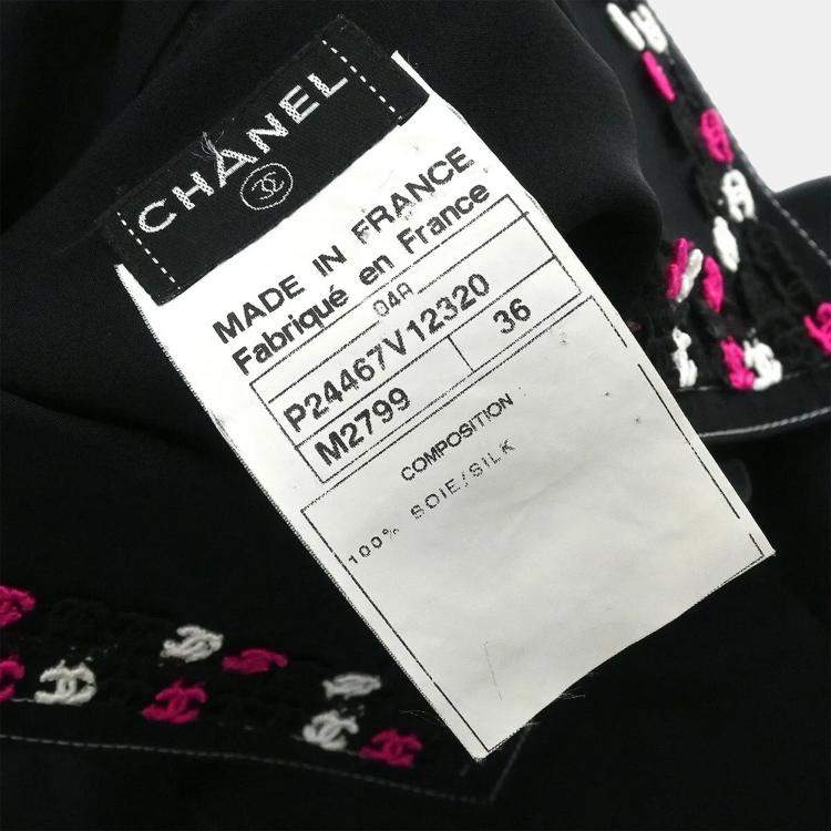 Pre Owned Chanel Black Silk  Shirt Woman Size 36