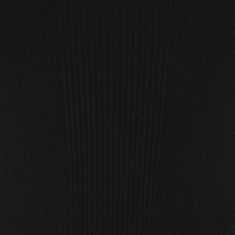 Pre Owned Chanel Black/White Rib Knit Tops M