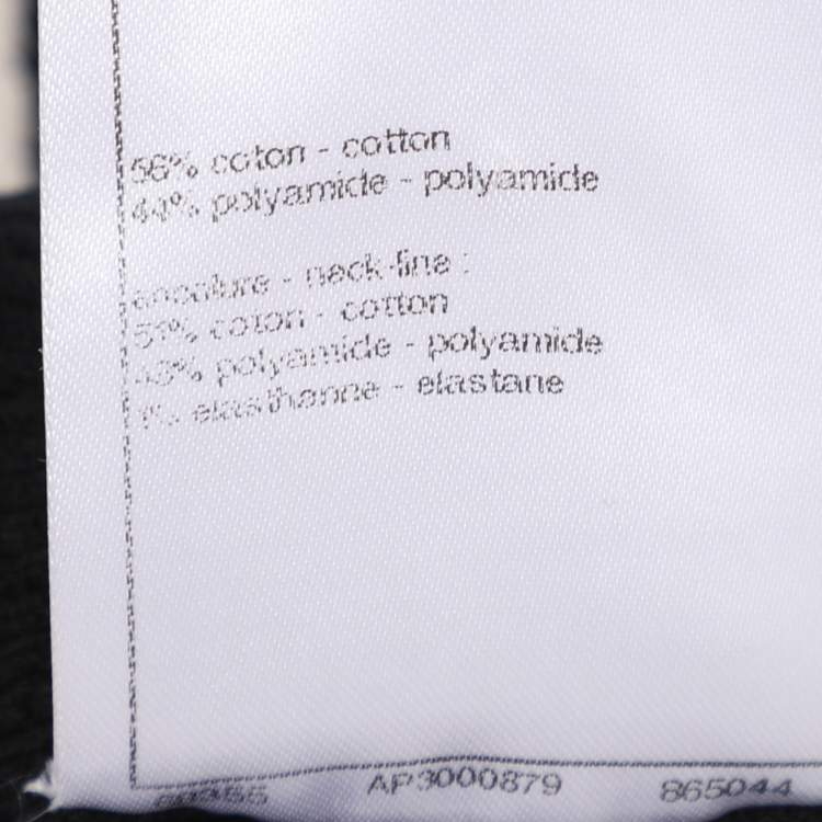 Pre Owned Chanel Black/White Rib Knit Tops M