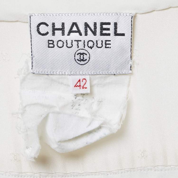 Pre Owned Chanel Vintage Off-White Crepe Sleeveless Jumpsuit L