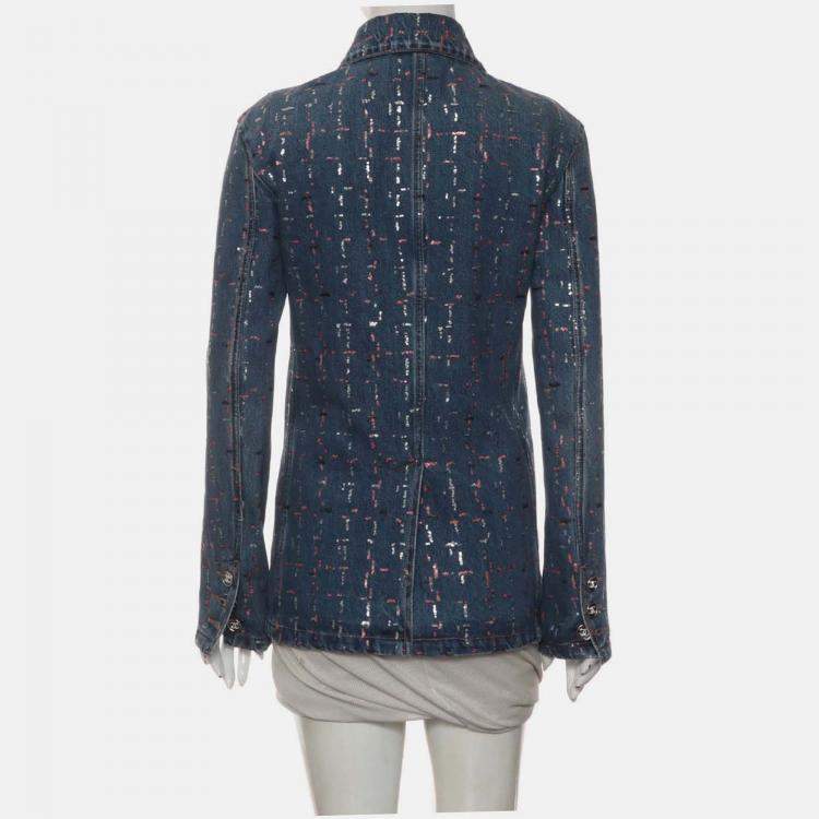 Pre Owned Chanel Sequin Pocket Denim Jacket