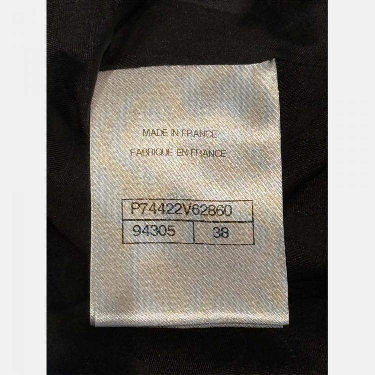Pre Owned Chanel 23P Metallic Stripe Dungaree Dress M