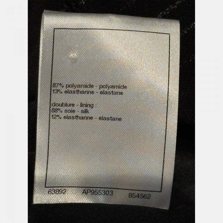 Pre Owned Chanel 23P Metallic Stripe Dungaree Dress M