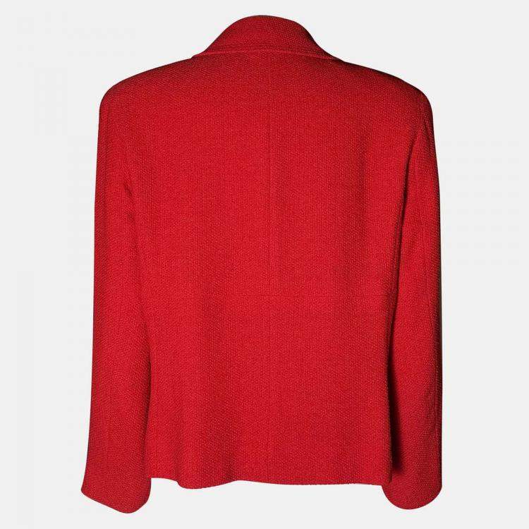 Pre Owned Chanel 98A Red Tweed Jacket M