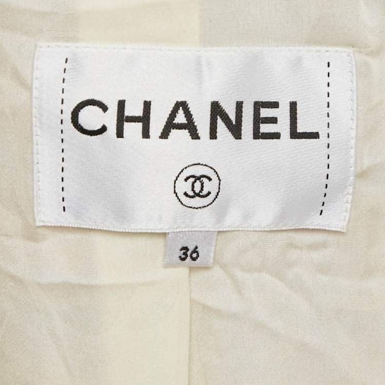 Pre Owned Chanel Multicolor Tweed Double Breasted Cuba Blazer S