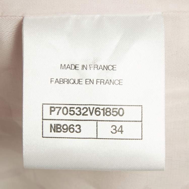 Pre Owned Chanel Pink/Green Tweed Double Breasted Sleeveless Jacket S