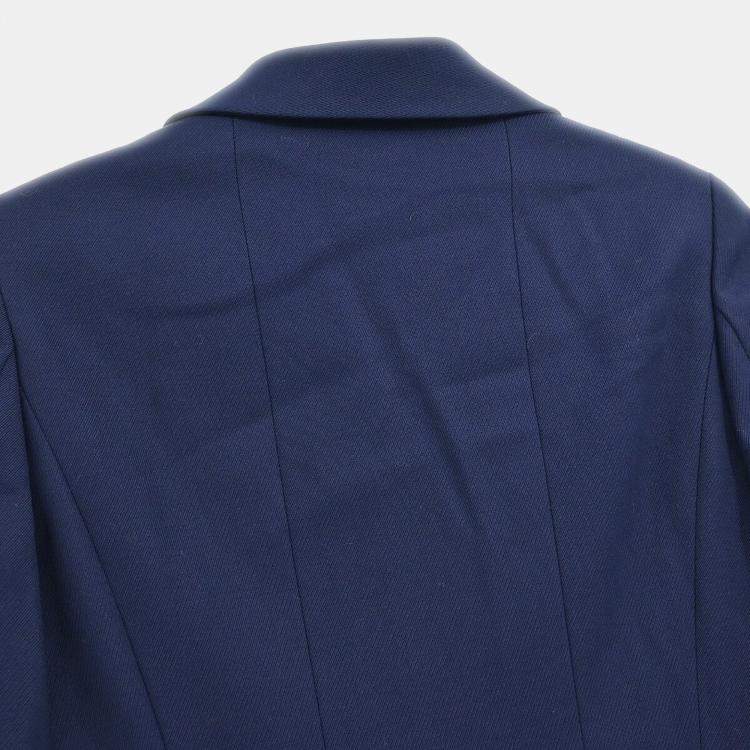 Pre Owned Chanel Double Breasted Jacket Navy Size S
