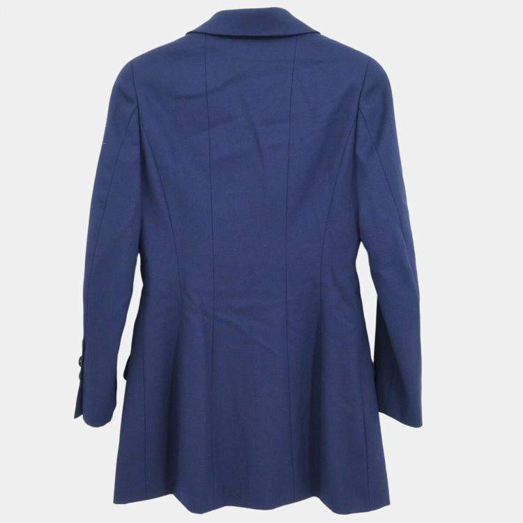 Pre Owned Chanel Double Breasted Jacket Navy Size S