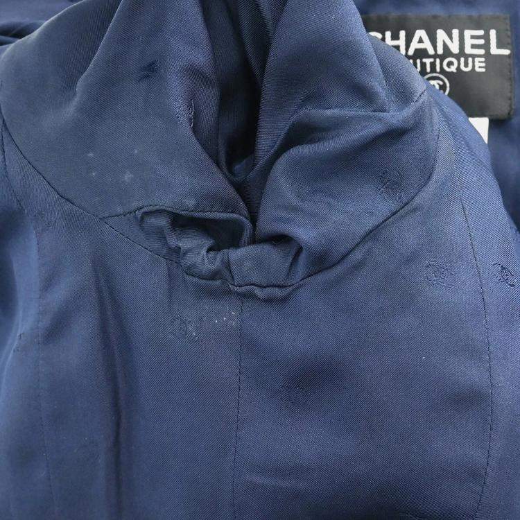 Pre Owned Chanel Double Breasted Jacket Navy Size S