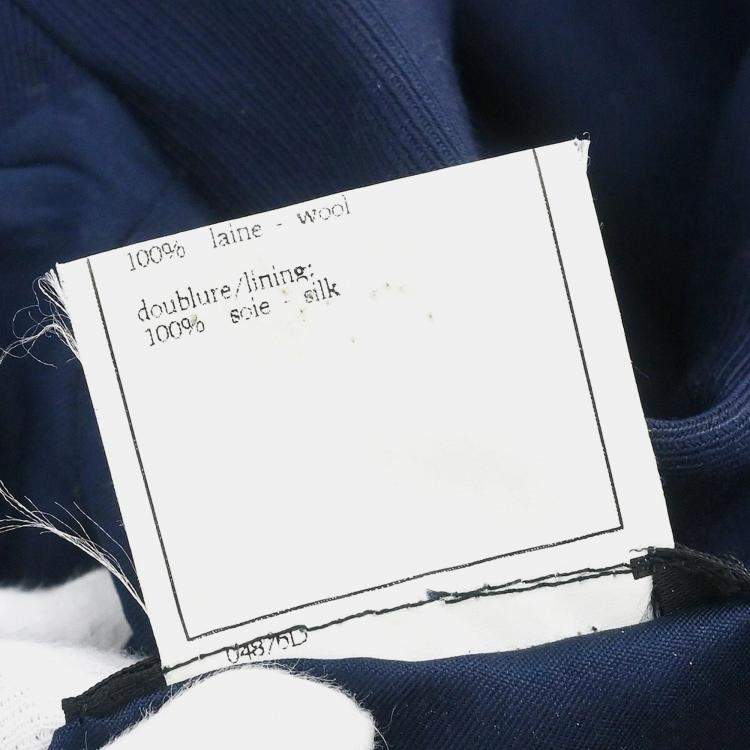 Pre Owned Chanel Double Breasted Jacket Navy Size S