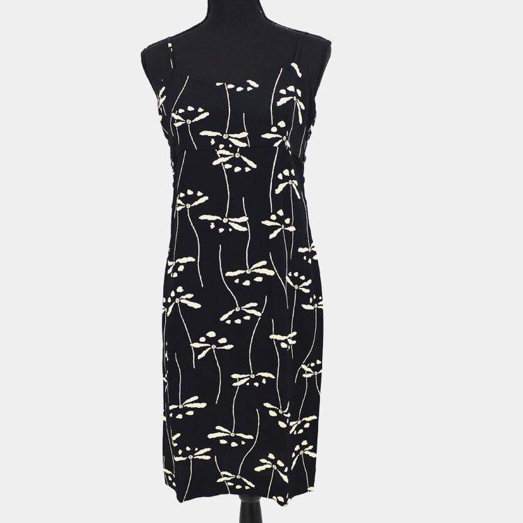 Pre Owned Chanel Sleeveless Black Dress Women Size 42
