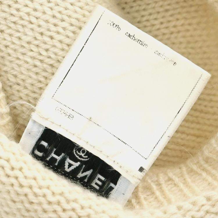 Pre Owned Chanel Off-White/Black Cashmere Women Size 42