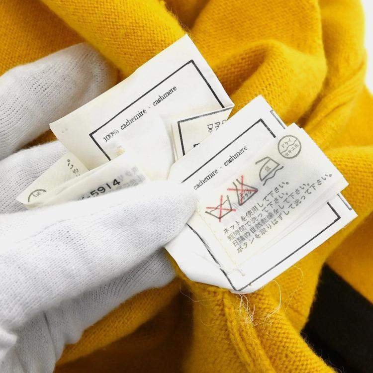 Pre Owned Chanel Ensemble Cardigan Short Sleeve Top Yellow Size M