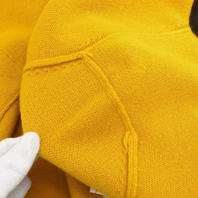 Pre Owned Chanel Ensemble Cardigan Short Sleeve Top Yellow Size M