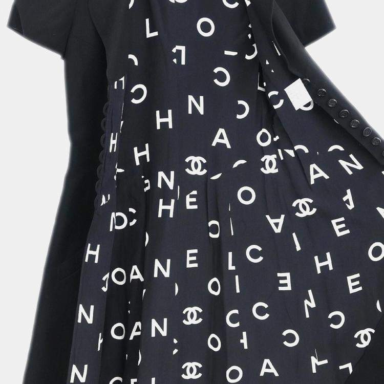 Pre Owned Chanel Black Wool Dress Women Size 34