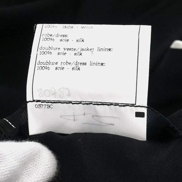 Pre Owned Chanel Black Wool Dress Women Size 34