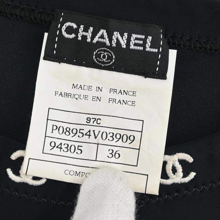 Pre Owned Chanel Short Sleeve T-shirt Top Black Size S
