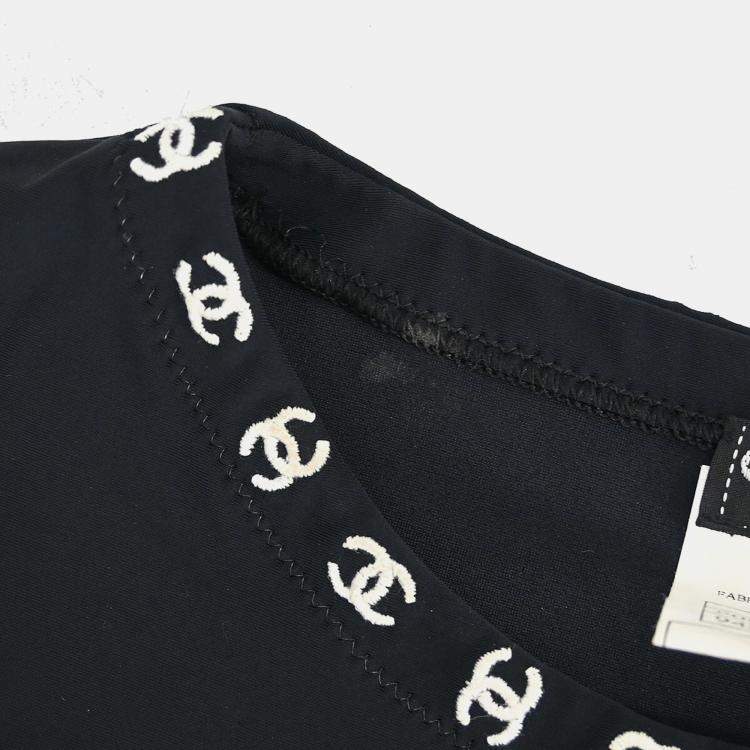 Pre Owned Chanel Short Sleeve T-shirt Top Black Size S