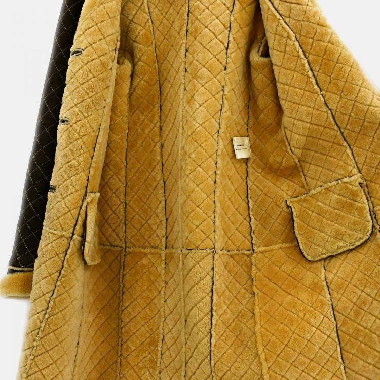 Pre Owned Chanel Brown Wool Coat Size 34