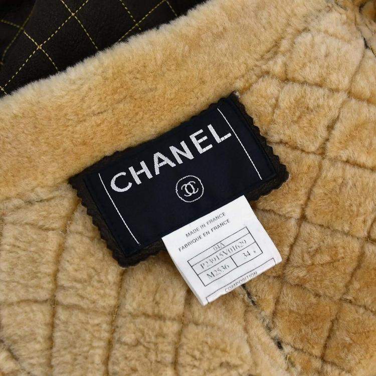Pre Owned Chanel Brown Wool Coat Size 34