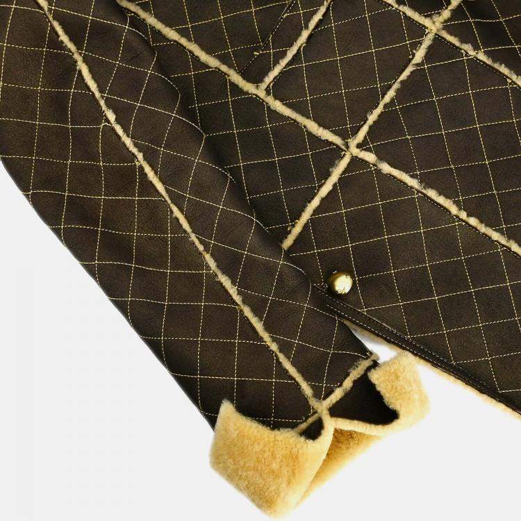 Pre Owned Chanel Brown Wool Coat Size 34