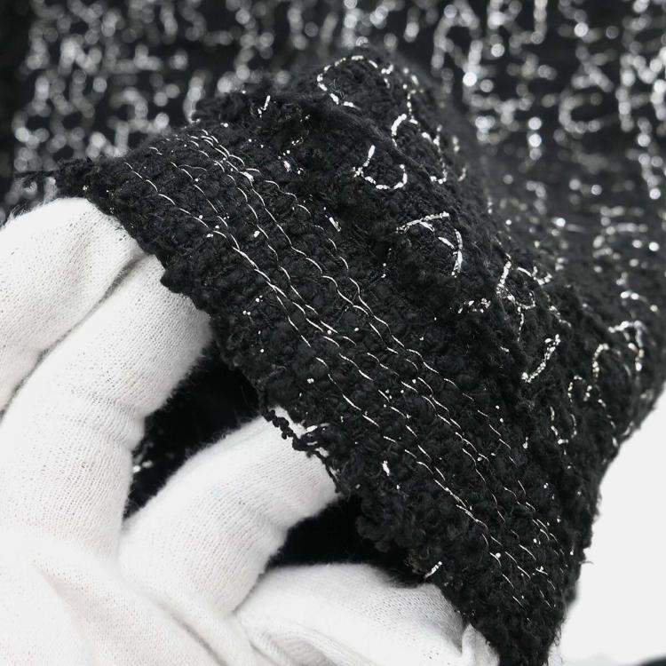 مملوكة مسبقًا Chanel Collarless Single Breasted Black Jacket Size 38