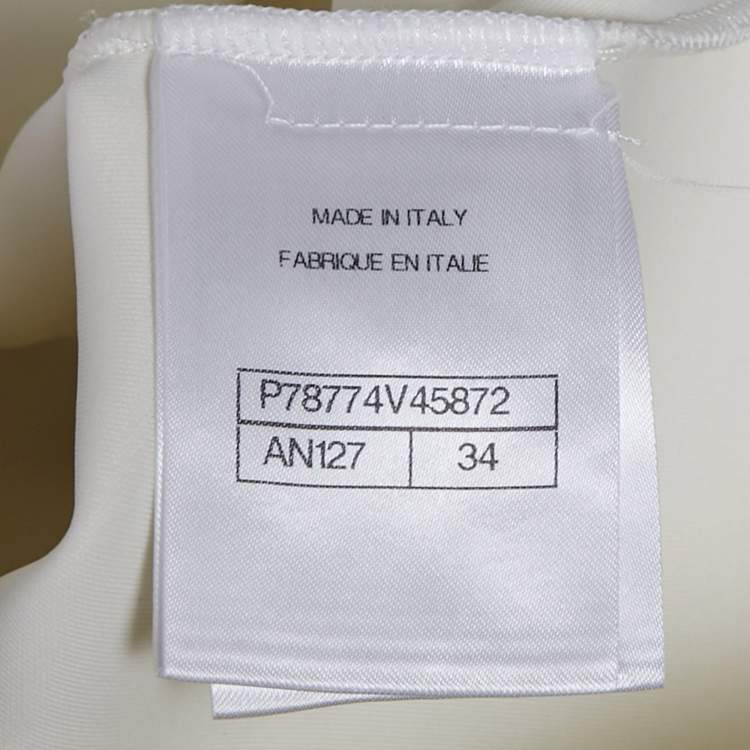 Pre Owned Chanel Cream Jersey Hooded One Piece Swimsuit S  