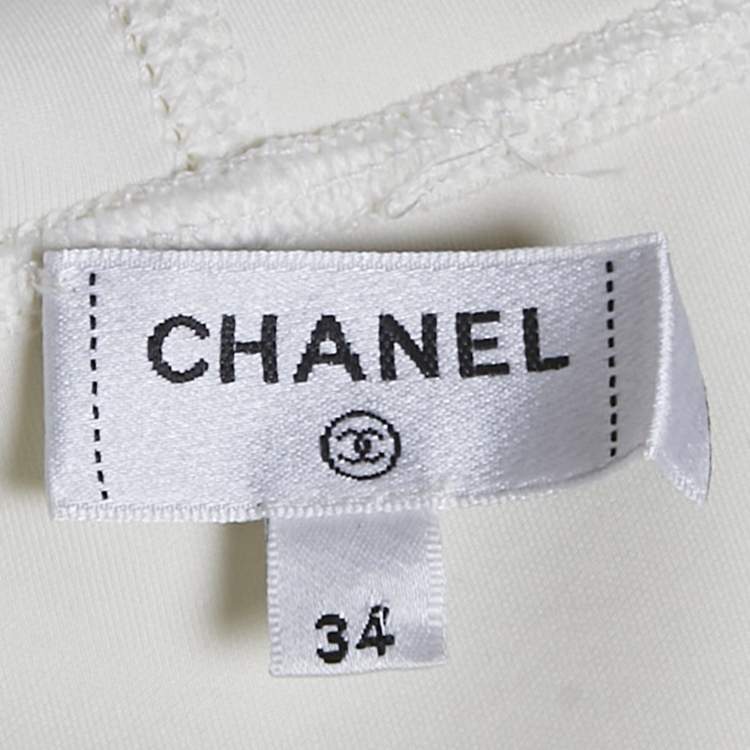 Pre Owned Chanel Cream Jersey Hooded One Piece Swimsuit S  