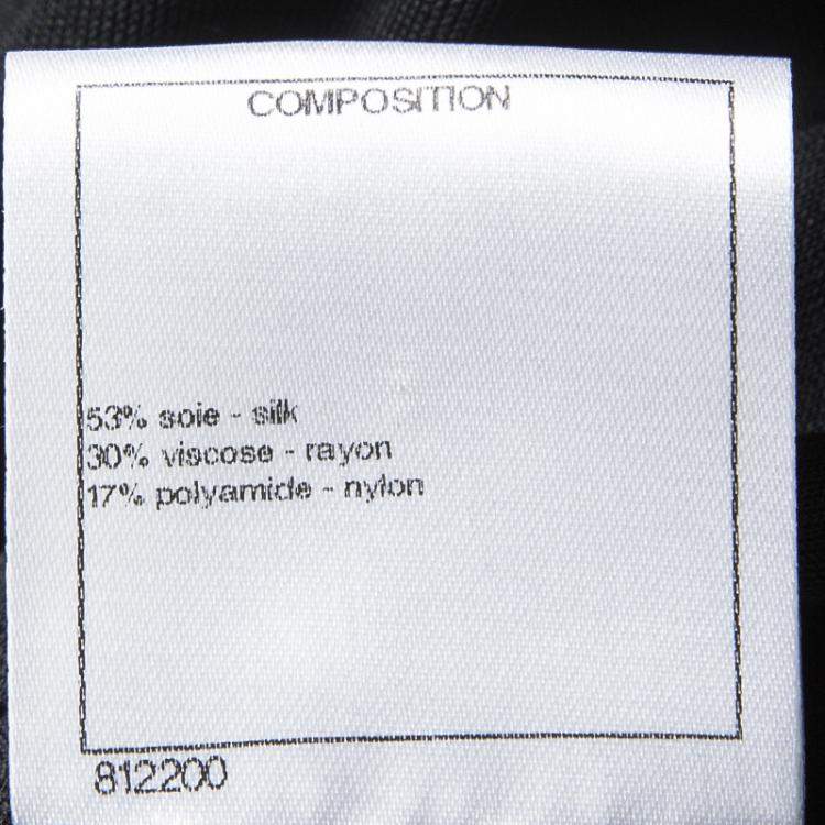 Pre Owned Chanel Pearl Embellished Button Detail Long Sleeve Blouse M