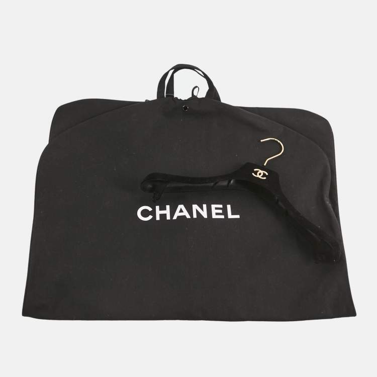 Pre Owned Chanel Black Tweed Zip-Up Jacket M