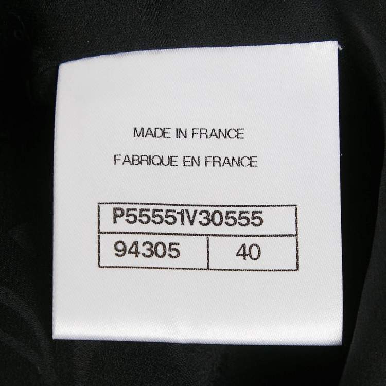 Pre Owned Chanel Black Tweed Zip-Up Jacket M